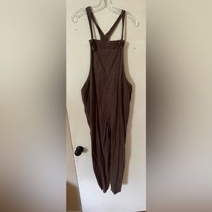 Aerie knitted overalls in brown